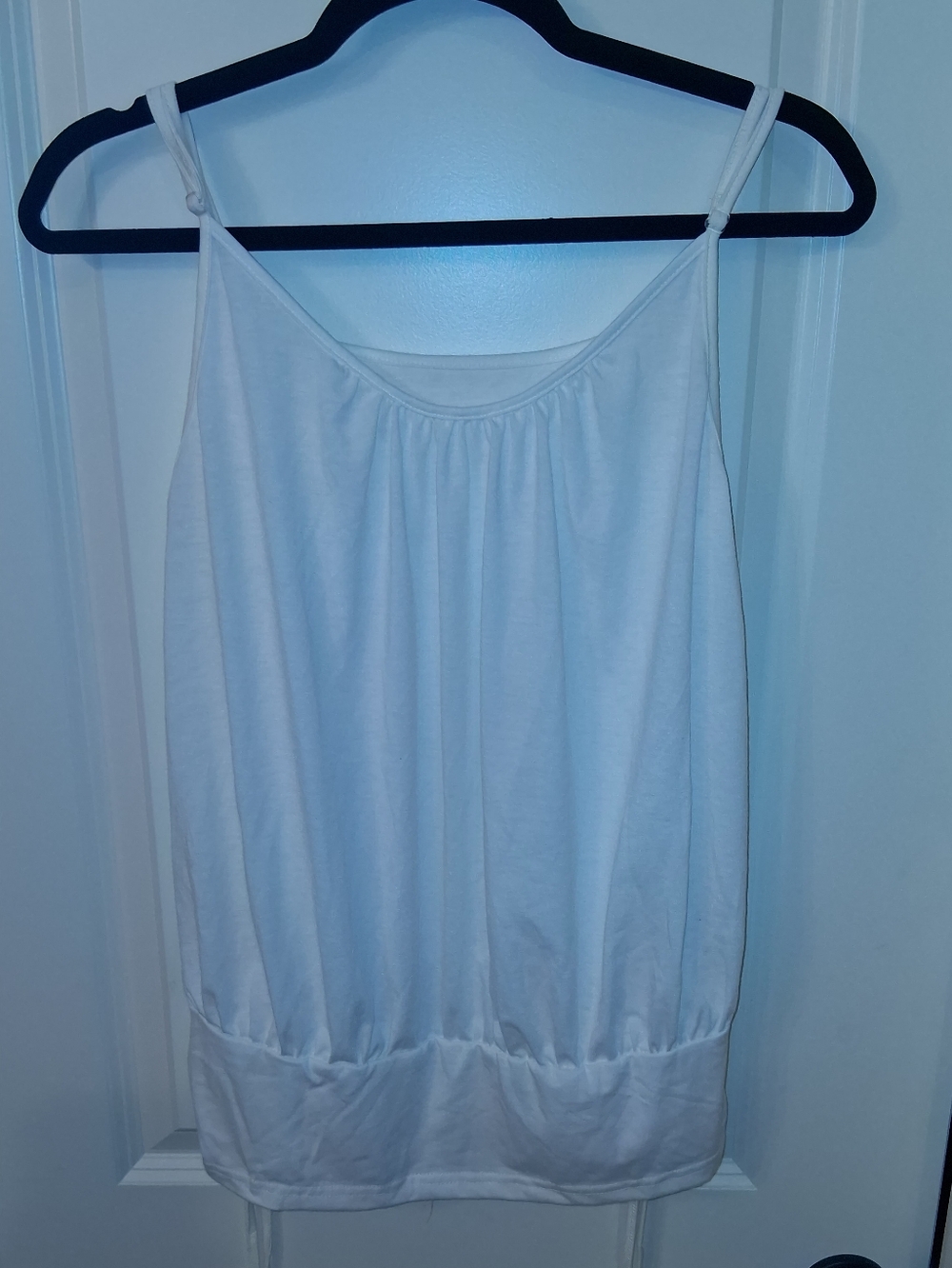 White Spaghetti Strap Tank Top with Hanging Ties To Tie On Both Sides